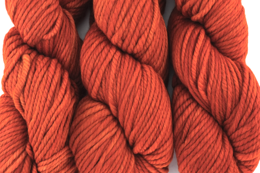 Malabrigo Chunky in color Rhodesian Ridgeback, Bulky Weight Merino Wool Knitting Yarn, deep orange-rust, #123 from Purple Sage Yarns