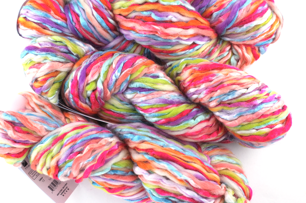 Super Bulky weight Enorme in Tutti 13, multi everything rainbow, wool blend yarn by Louisa Harding