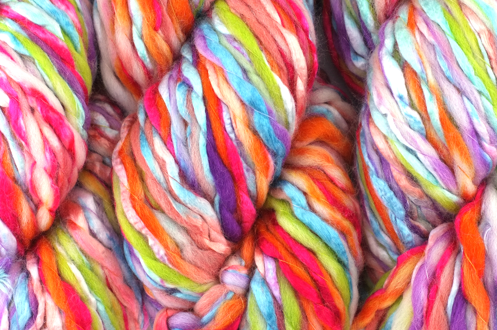 Super Bulky weight Enorme in Tutti 13, multi everything rainbow, wool blend yarn by Louisa Harding