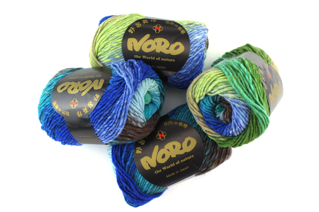 Noro Kureyon Color 344, Worsted Weight 100% Wool Knitting Yarn, teal, aqua, royal, olive