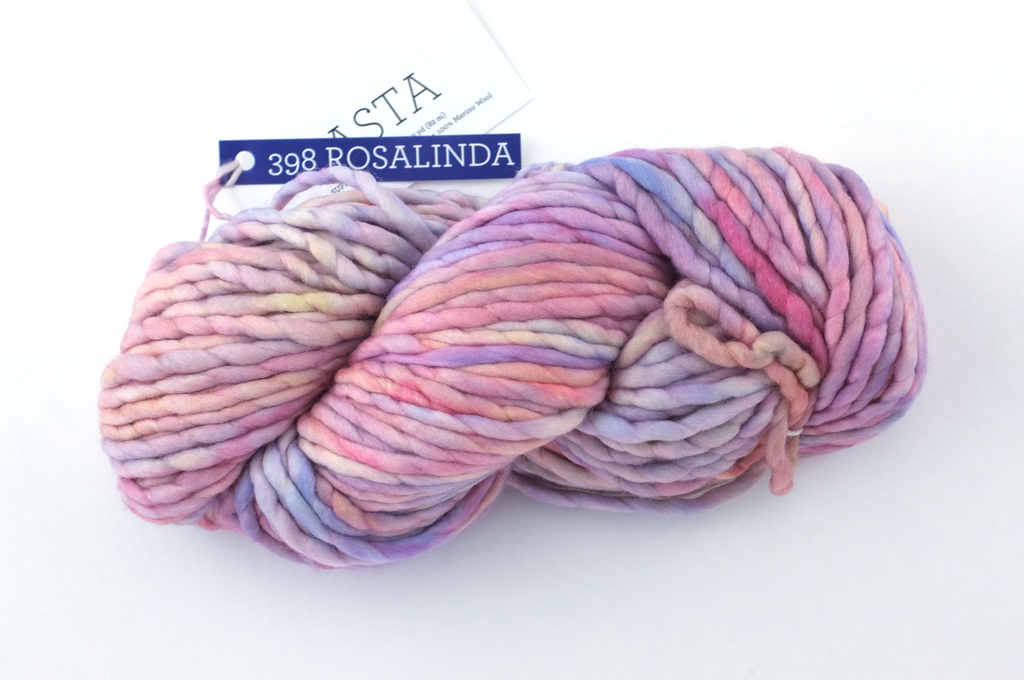 Malabrigo Rasta in color Rosalinda, Super Bulky Merino Wool Knitting Yarn, pastel pinks, peaches, #398 from Purple Sage Yarns