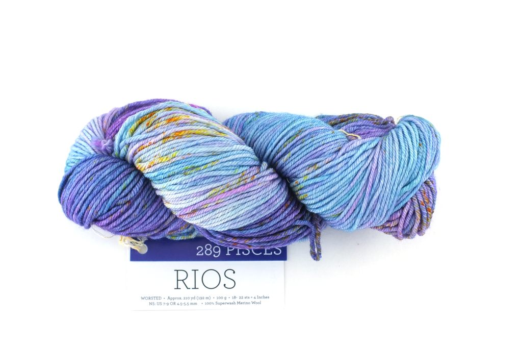 Malabrigo Rios in color Pisces, Merino Wool Worsted Weight Superwash Knitting Yarn, lupine purple, periwinkle, #289