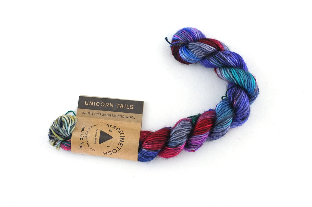 Unicorn Tails by Madeline Tosh, You Do You, purple, pink, superwash fingering mini-skein yarn