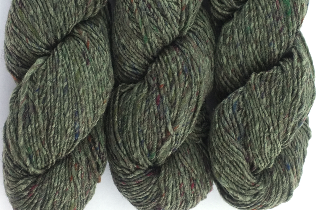 Noro Madara Color 20, wool silk alpaca, worsted weight knitting yarn, army green tweed