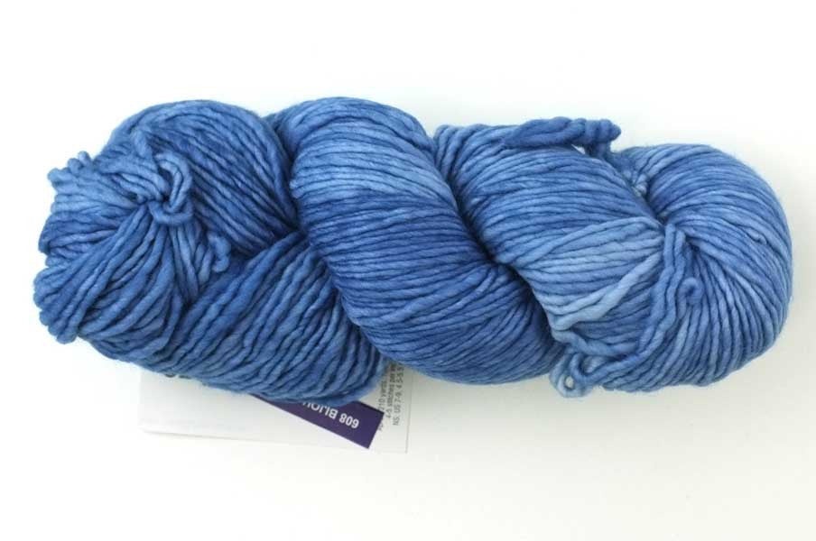 Malabrigo Worsted in color Bijou Blue, #608, Merino Wool Aran Weight Knitting Yarn, light blue - Purple Sage Yarns