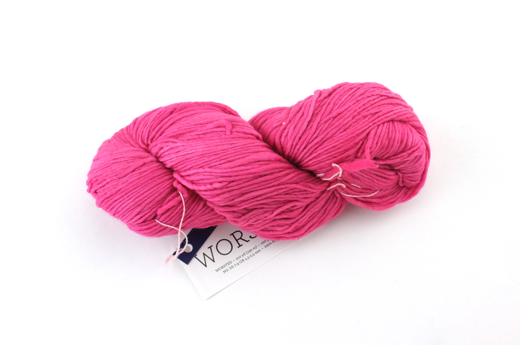 Malabrigo Worsted in color Shocking Pink, #184, Merino Wool Aran Weight Knitting Yarn, bright pink - Purple Sage Yarns