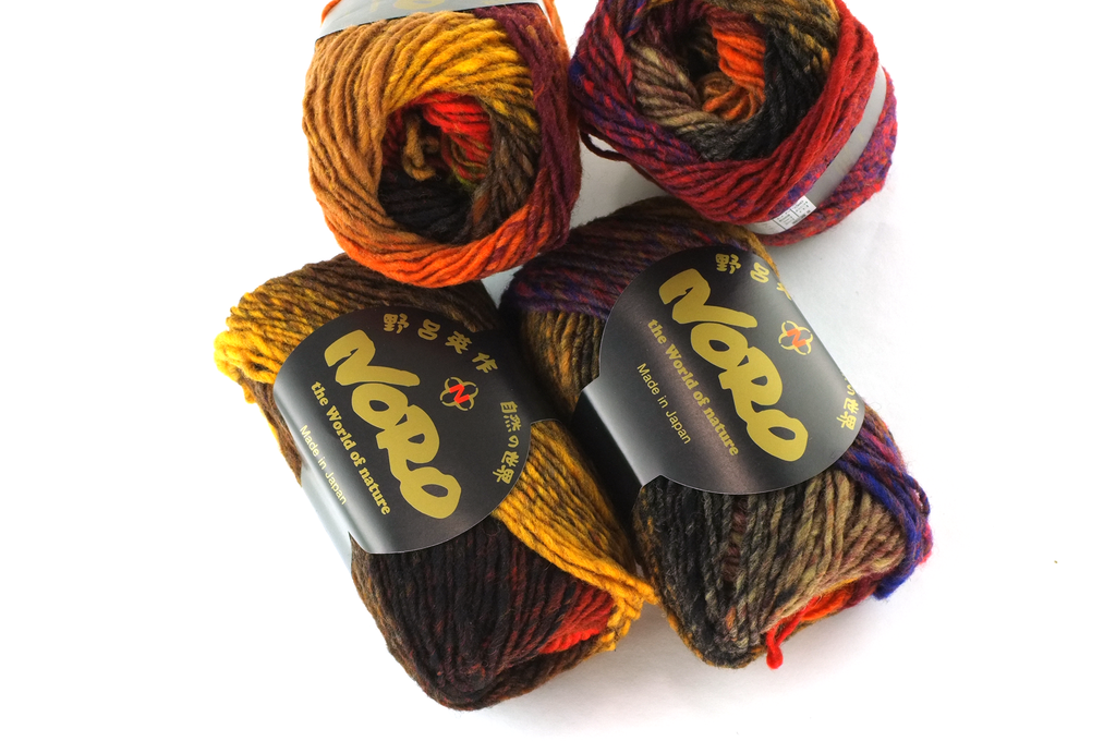 Noro Kureyon Color 263 Worsted Weight 100% Wool Knitting Yarn, reds, black, ochre