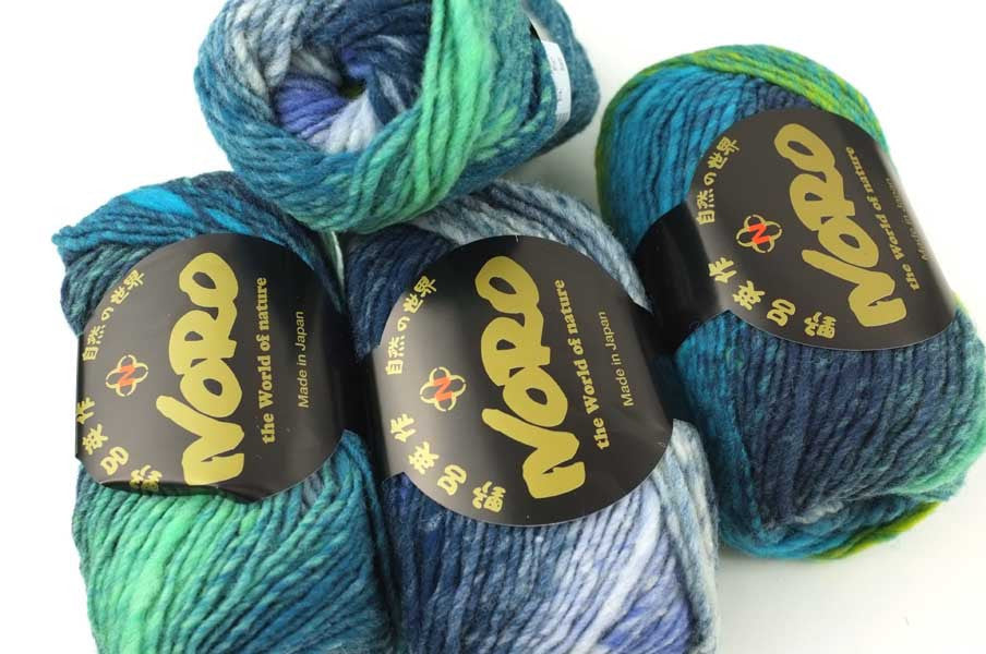 Noro Kureyon Color 359 Worsted Weight 100% Wool Knitting Yarn, blue, navy, white