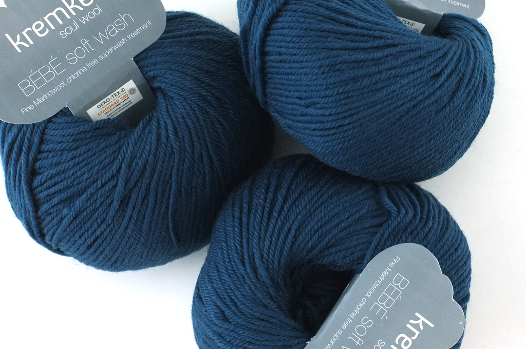 Bébé Soft Wash Baby Yarn, Indigo, dark blue, sport weight superwash merino wool