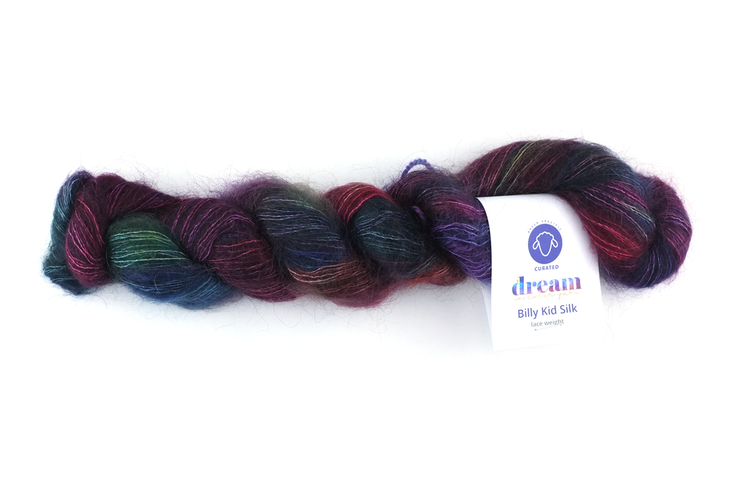 Billy Kid Silk, laceweight, Cabaret 901, mulberry, red, Dream in Color yarn