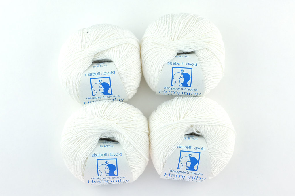 Hempathy no 054, Bleached White, hemp, cotton, modal, linen-like DK weight knitting yarn