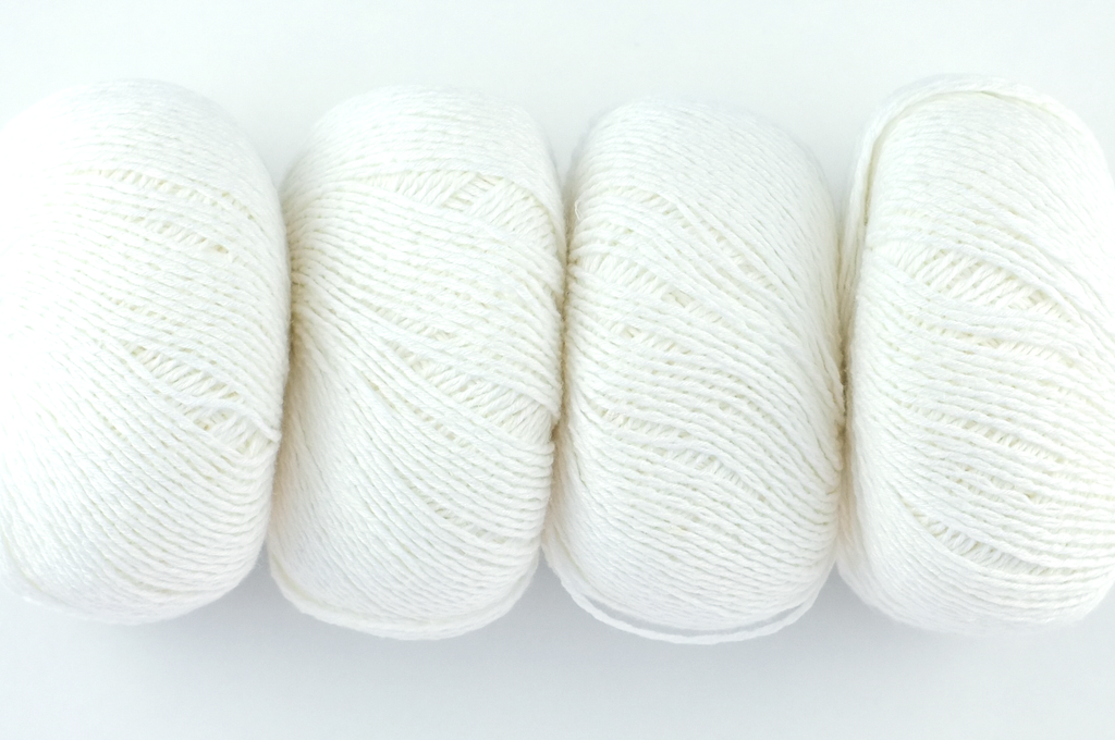 Hempathy no 054, Bleached White, hemp, cotton, modal, linen-like DK weight knitting yarn