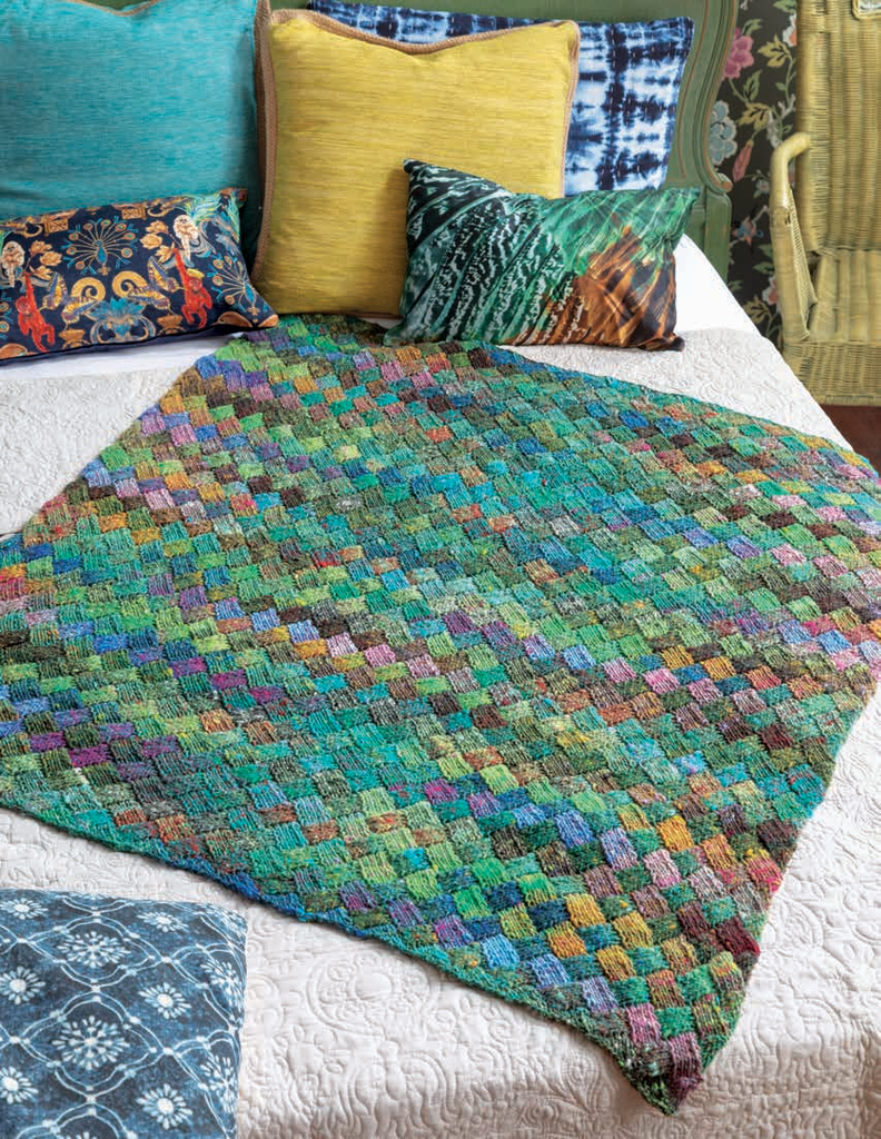 Ito Entrelac Crayon box blanket, free digital knitting pattern download
