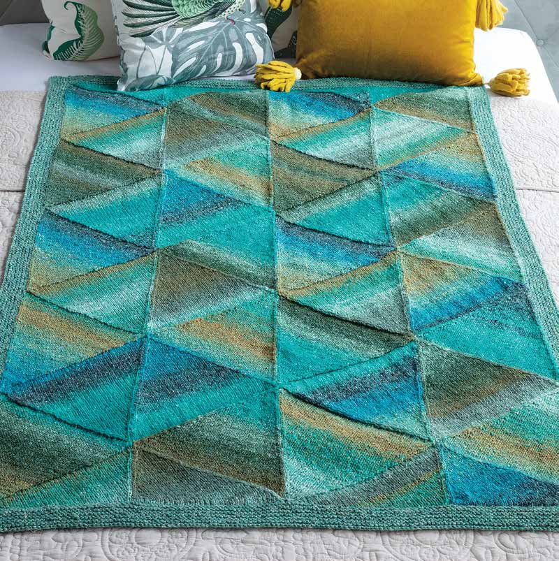 Mitered blanket with Noro Silk Garden free digital knitting pattern