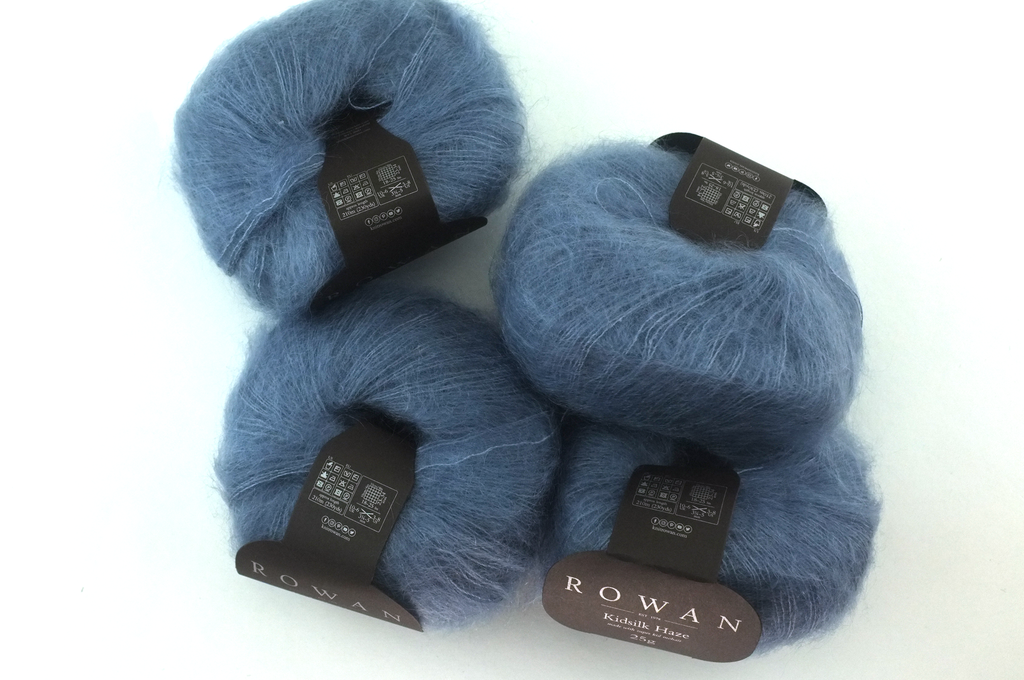 Rowan Kidsilk Haze, Mist #702, soft hazy blue, mohair/silk laceweight yarn - Purple Sage Yarns