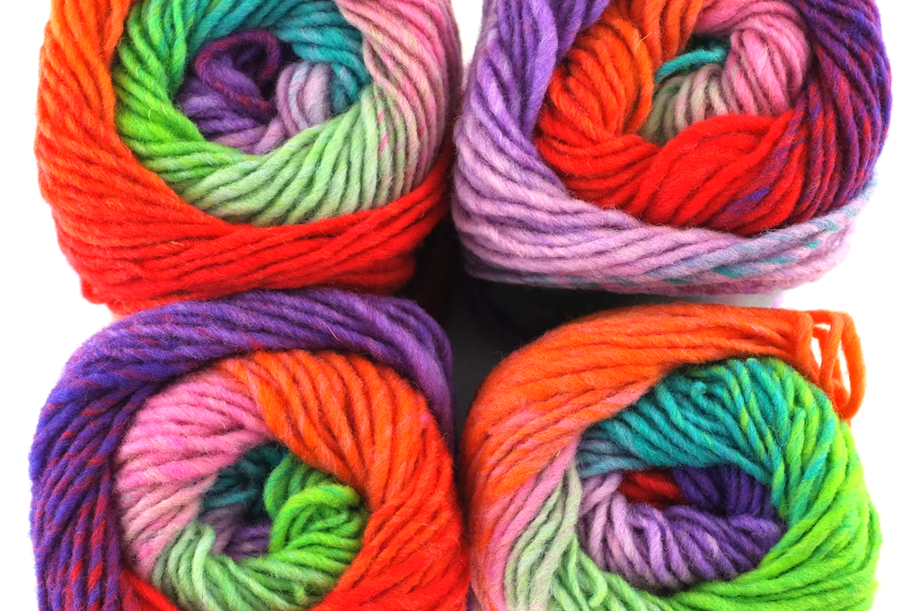 Noro Kureyon Color 319 Worsted Weight 100% Wool Knitting Yarn, purple, turquoise, aqua, teal, red, yellow