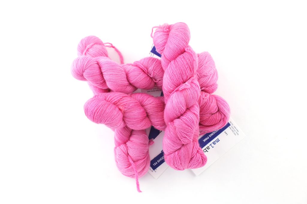 Malabrigo Lace in color Shocking Pink, Lace Weight Merino Wool Knitting Yarn, pink, #184 - Purple Sage Yarns