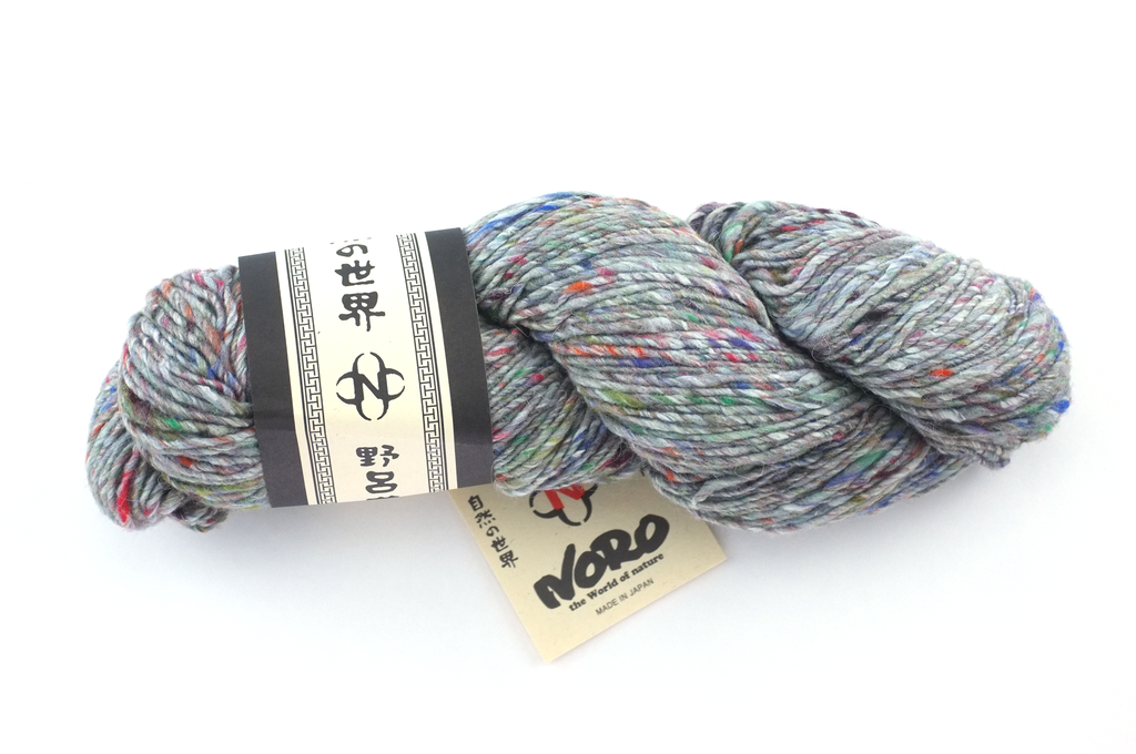 Noro Madara Color 03, wool silk alpaca, worsted weight knitting yarn, light gray tweed