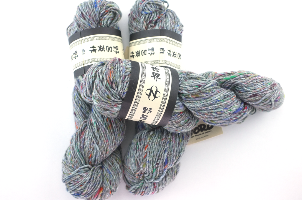 Noro Madara Color 03, wool silk alpaca, worsted weight knitting yarn, light gray tweed