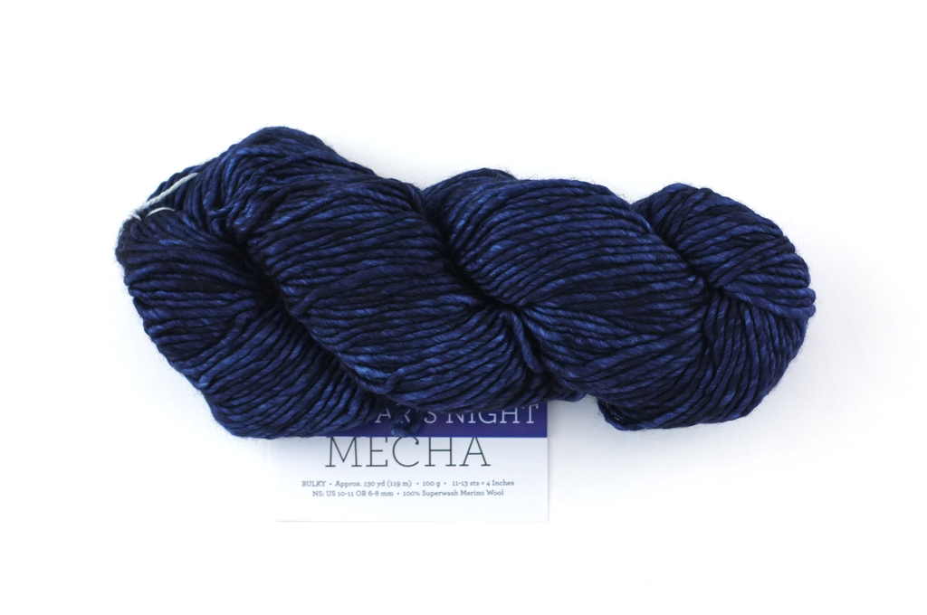 Malabrigo Mecha in color Paris Night, Bulky Weight Merino Wool Knitting Yarn, deep navy midnight, #052 - Purple Sage Yarns