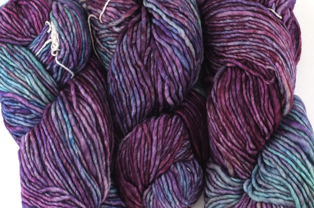 Malabrigo Mecha in color Lotus, Bulky Weight Superwash Merino Wool Knitting Yarn, red violet, blues, purples, #120 - Purple Sage Yarns