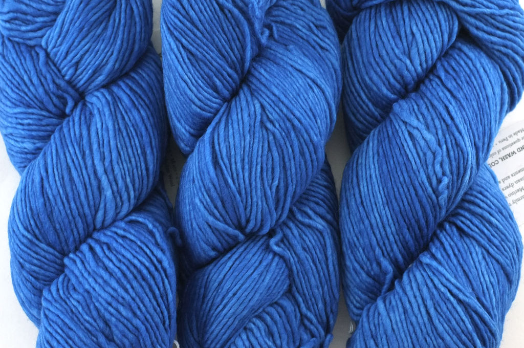 Malabrigo Worsted in color Continental Blue, #026, Merino Wool Aran Weight Knitting Yarn, clear blue - Purple Sage Yarns