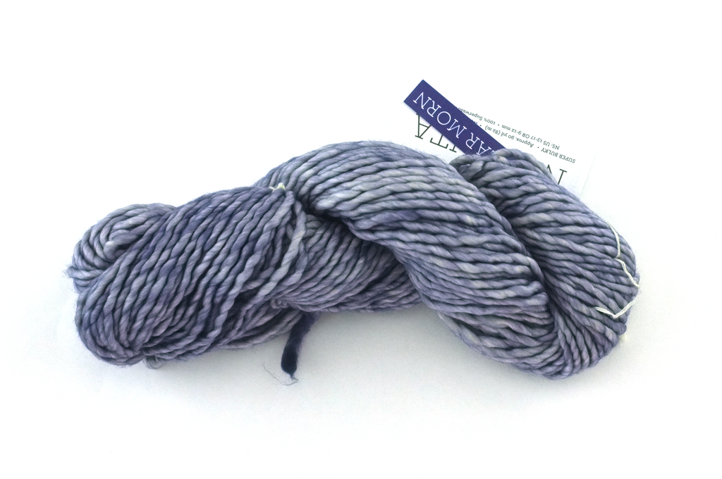Malabrigo Noventa in color Polar Morn, Merino Wool Super Bulky Knitting Yarn, machine washable, pale gray with hint of blue, #009 - Purple Sage Yarns