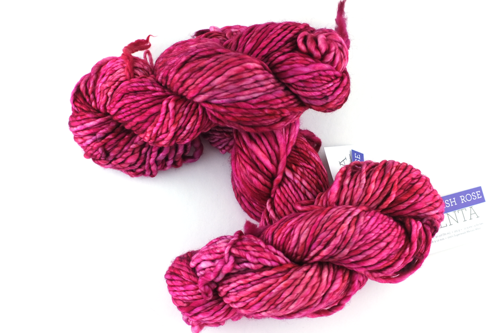 Malabrigo Noventa in color English Rose, Merino Wool Super Bulky Knitting Yarn, machine washable, pink shades, #057 - Purple Sage Yarns