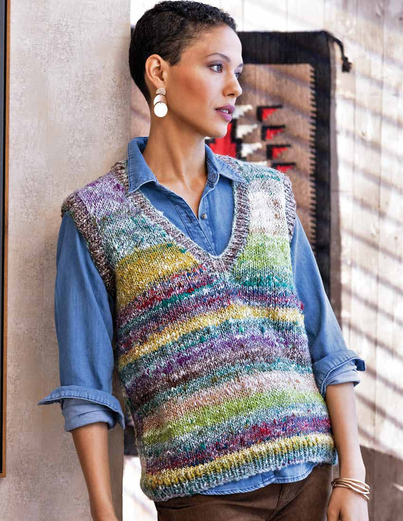 Noro Rikka Peoria Vest, free digital knitting pattern download