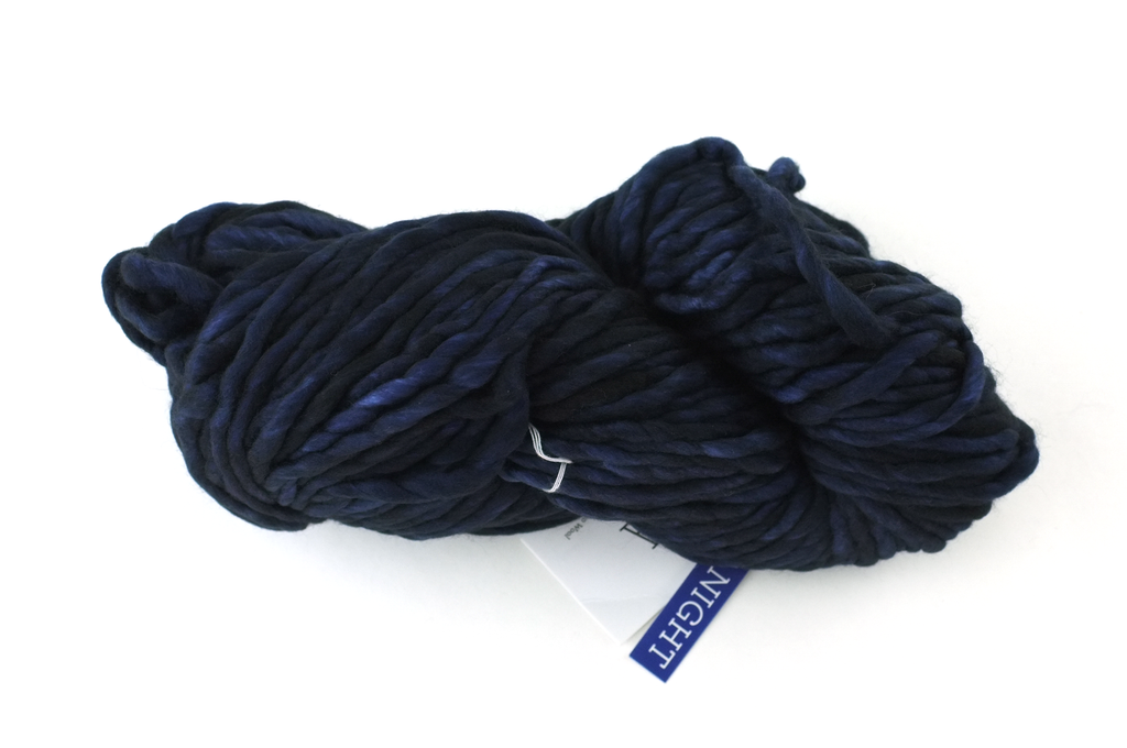 Malabrigo Rasta in color Paris Night, Super Bulky Merino Wool Knitting Yarn, deep navy midnight blue, #052 - Purple Sage Yarns