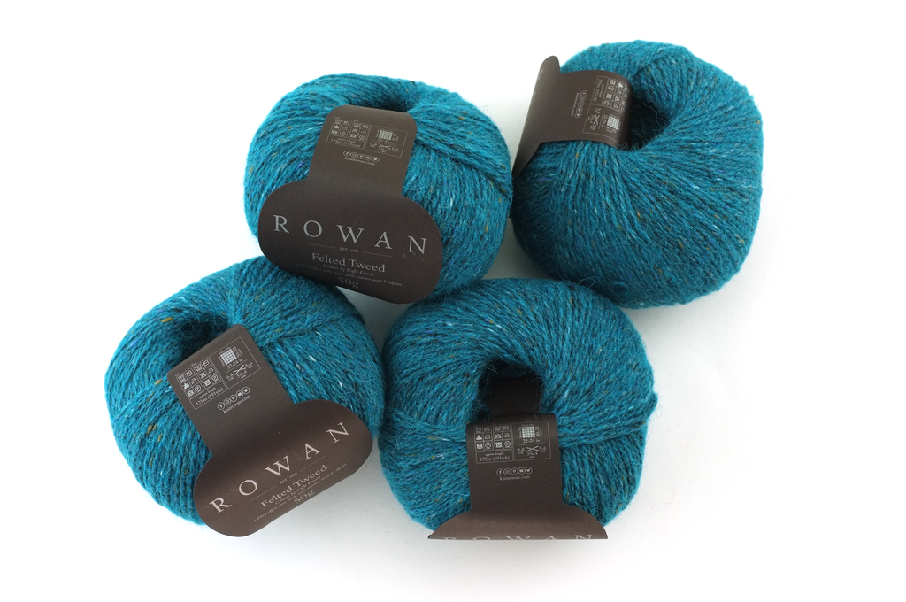 Rowan Felted Tweed Turquoise 202, deepest teal turquoise, merino, alpaca, viscose knitting yarn