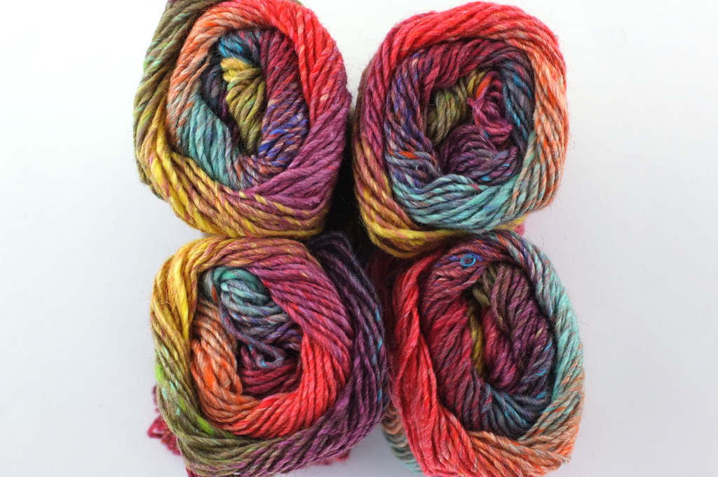 Noro Silk Garden Color 341, Silk Mohair Wool Aran Weight Knitting Yarn, rainbow, orange, sunny yellow, ruby