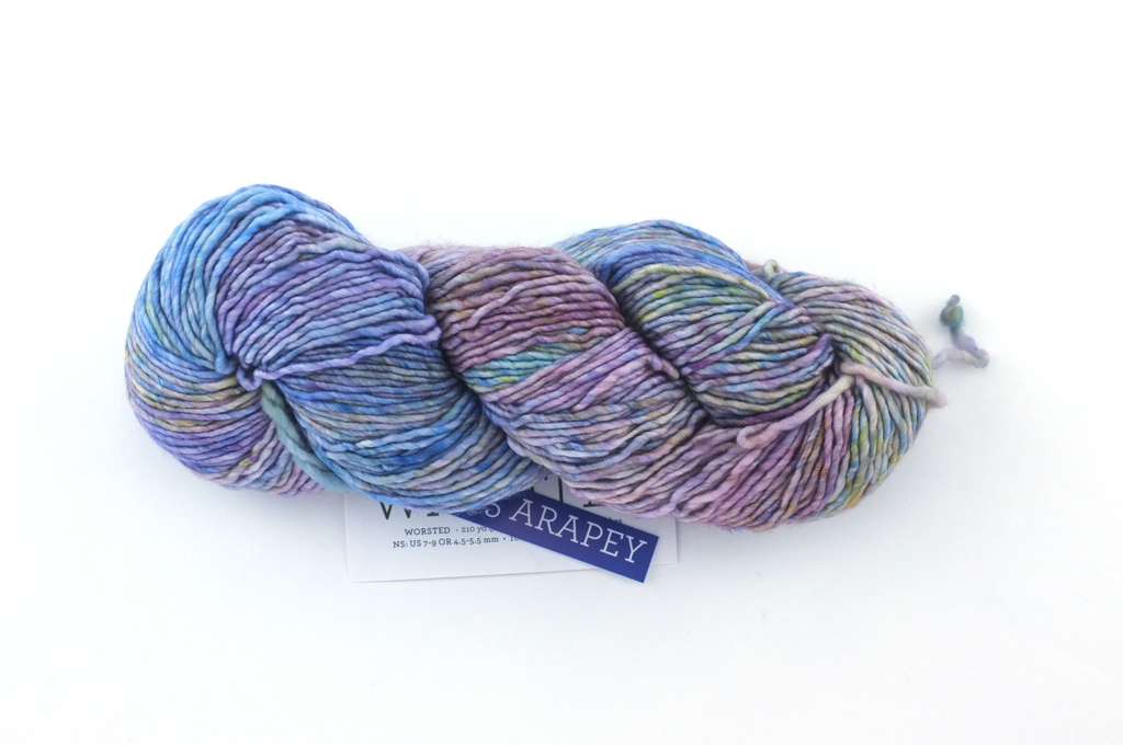 Malabrigo Washted in color Arapey, Aran Weight Merino Superwash Wool Knitting Yarn, blues, purples, #875 - Purple Sage Yarns