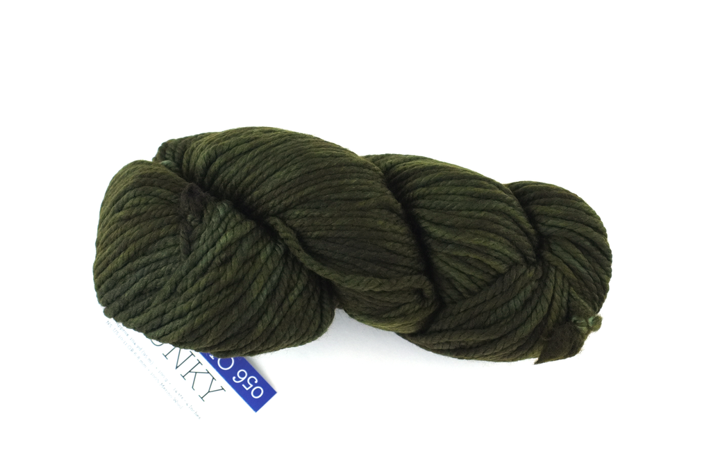 Malabrigo Chunky in color Olive, Bulky Weight Merino Wool Knitting Yarn, dark olive, #056