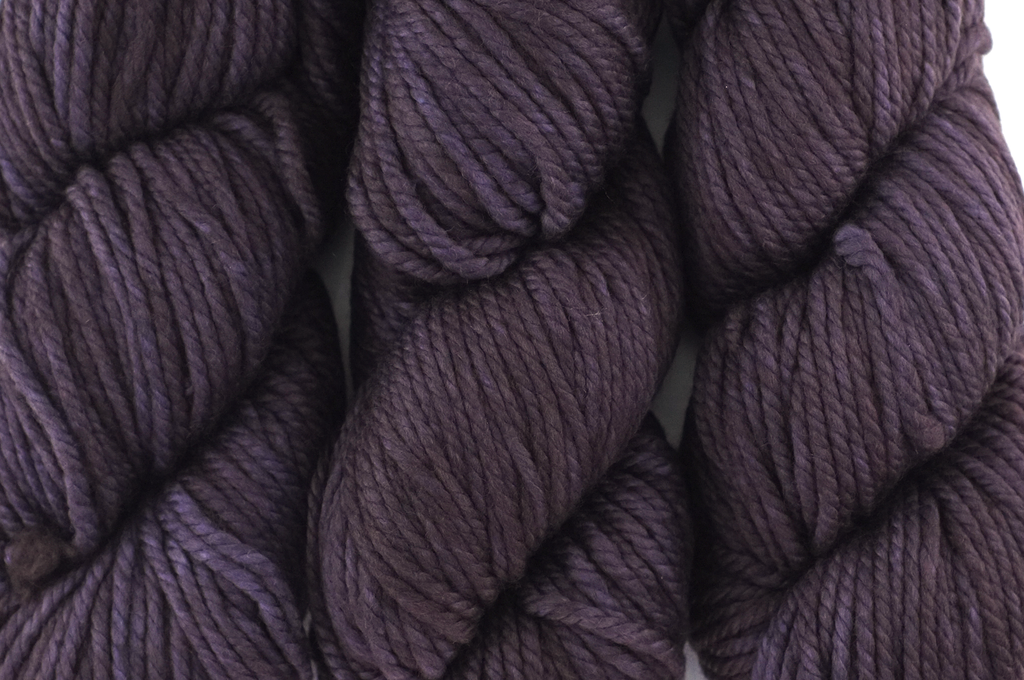 Malabrigo Chunky in color Pearl Ten, Bulky Weight Merino Wool Knitting Yarn, deepest gray-eggplant, #069 from Purple Sage Yarns