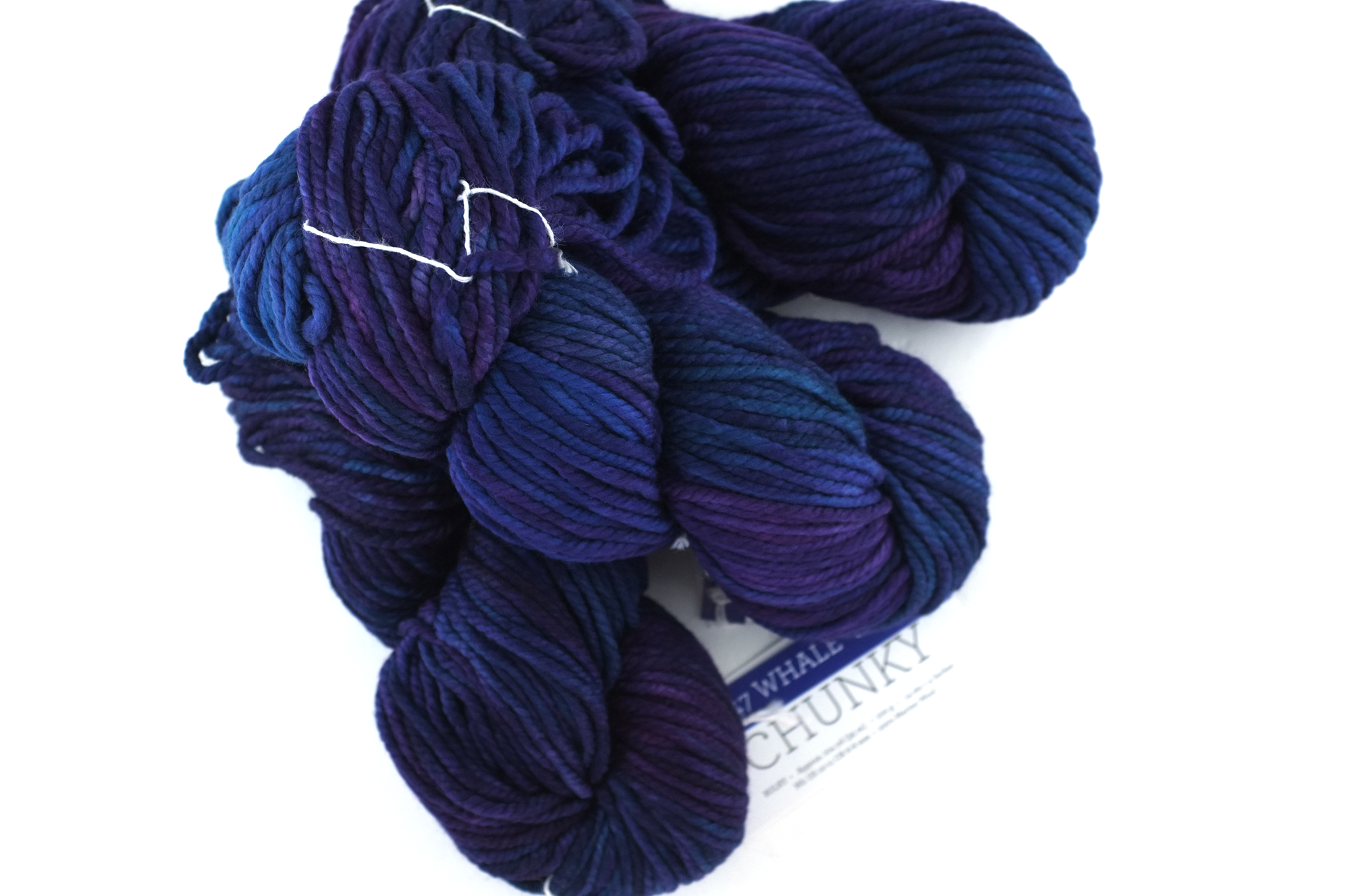 Malabrigo Chunky in color Whale's Road, Bulky Weight Merino Wool Knitting Yarn, dark blues, purples, #247