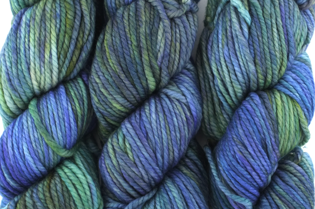 Malabrigo Chunky in color Indiecita, Bulky Weight Merino Wool Knitting Yarn, greens, blues, #416