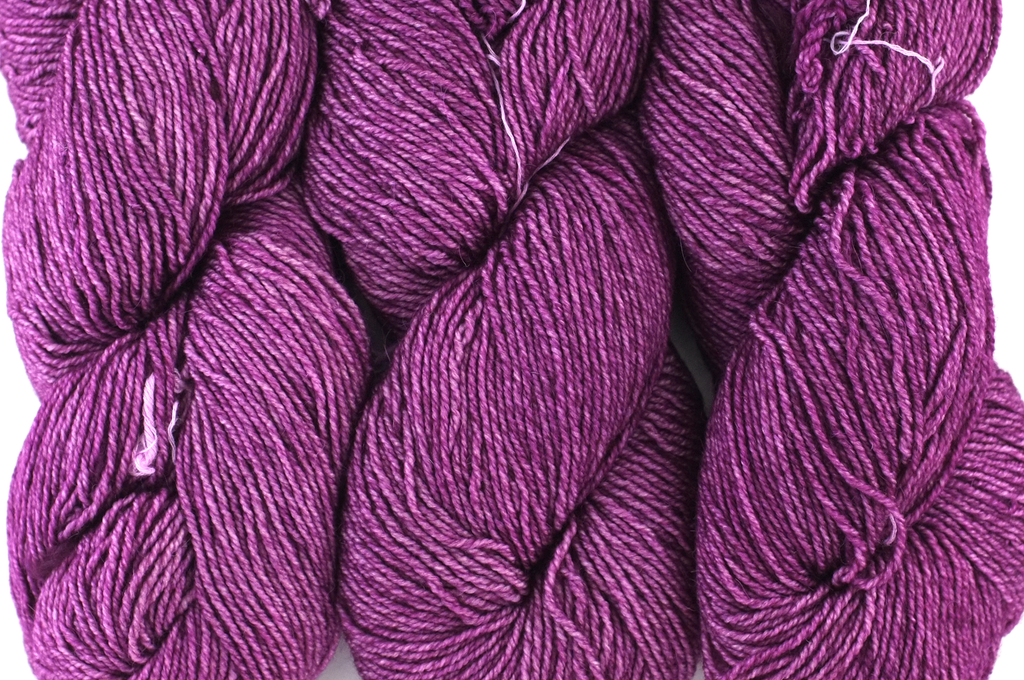 Malabrigo Dos Tierras in color Hollyhock, DK Weight Alpaca and Merino Wool Knitting Yarn, intense magenta, #148