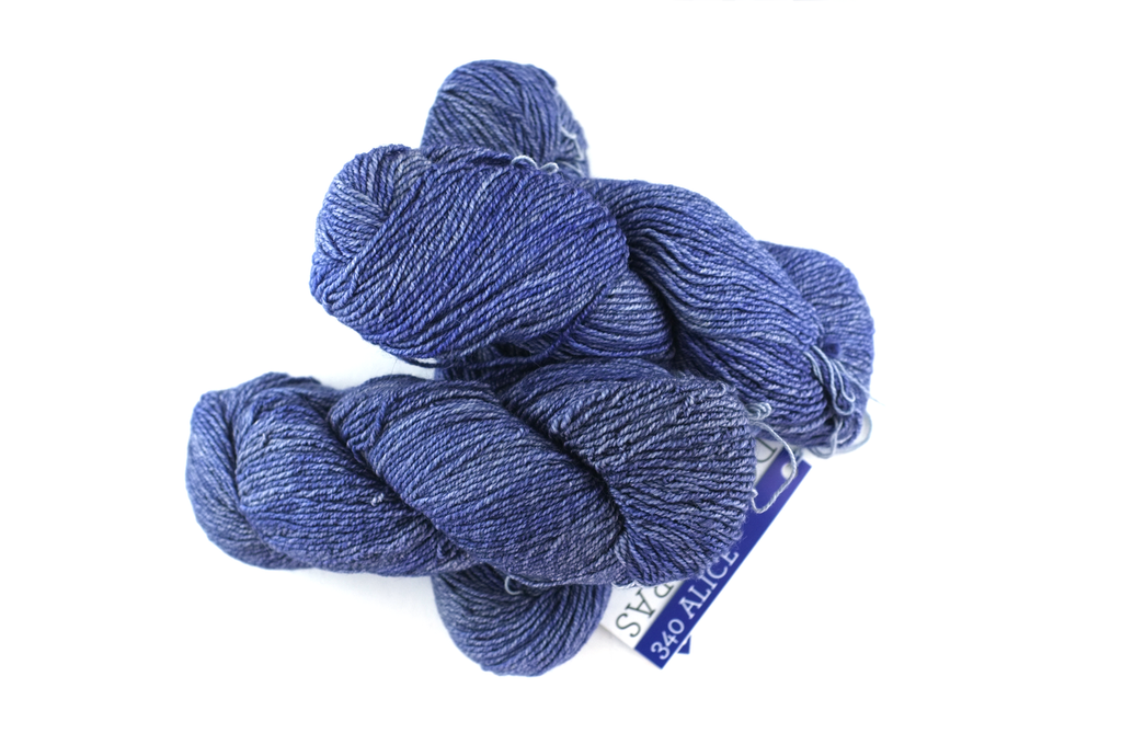Malabrigo Dos Tierras in color Alice, DK Weight Alpaca and Merino Wool Knitting Yarn, blue violet, #340