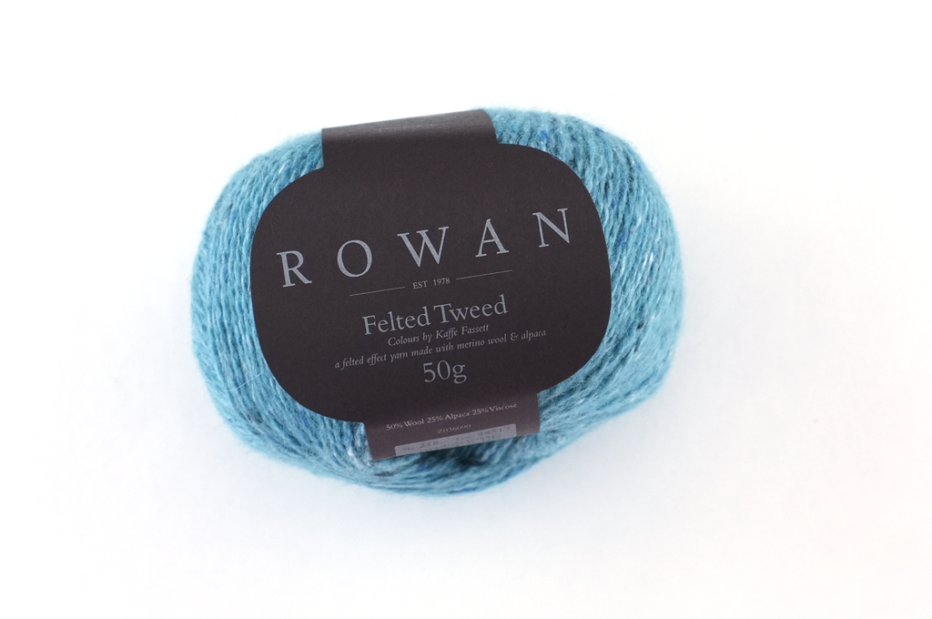 Rowan Felted Tweed Fjord 218, clear blue tweed, merino, alpaca, viscose knitting yarn from Purple Sage Yarns