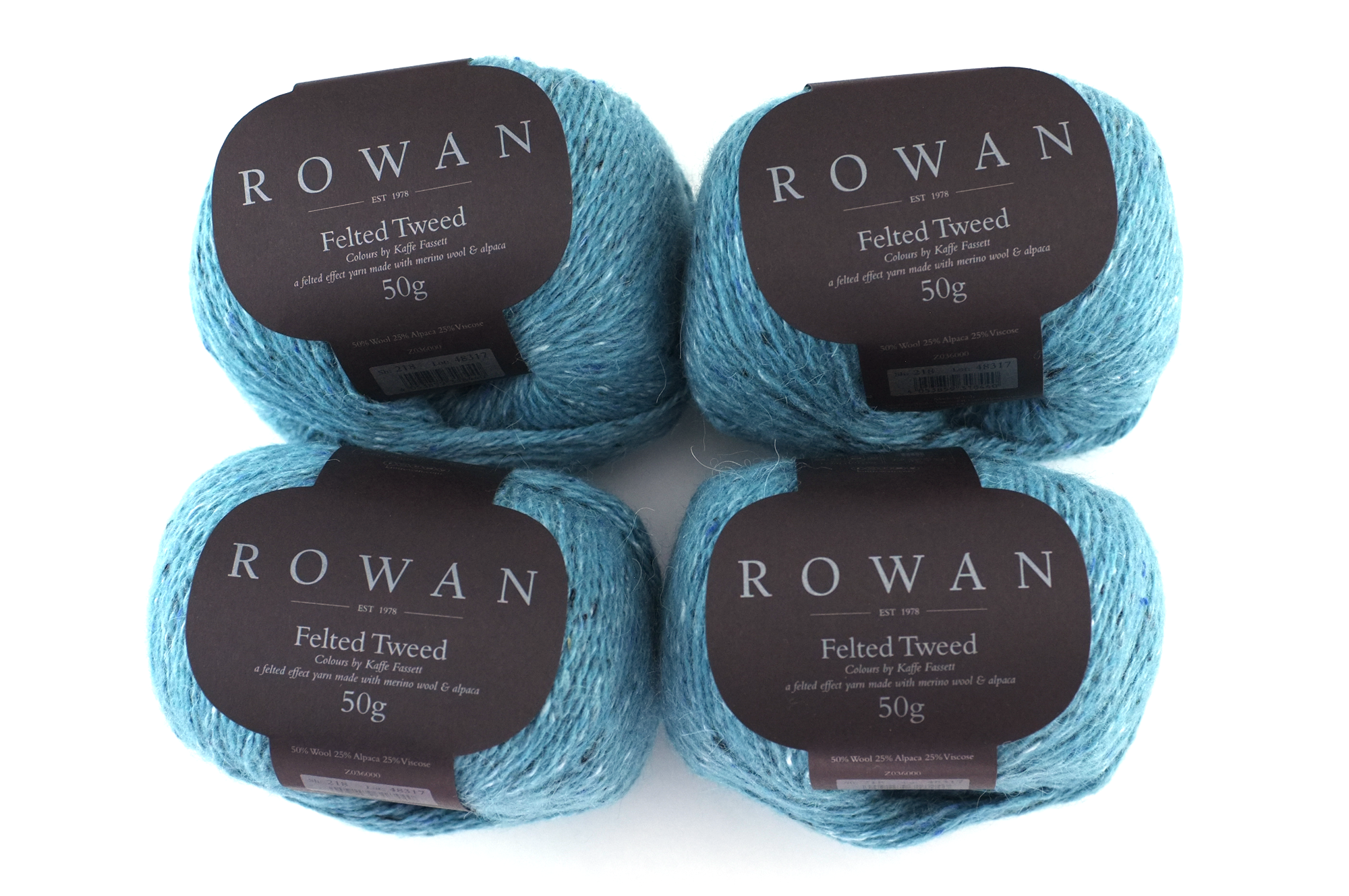 Rowan Felted Tweed Fjord 218, clear blue tweed, merino, alpaca, viscose knitting yarn