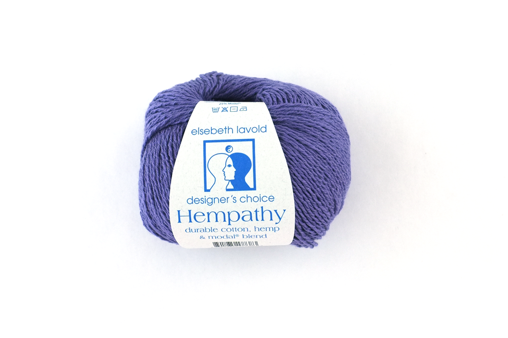 Hempathy no 110 Iris, hemp, cotton, DK weight knitting yarn, deep iris periwinkle purple