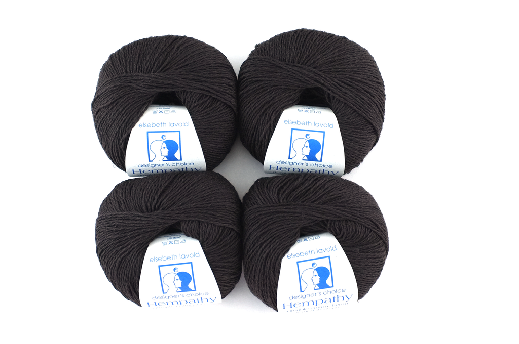 Hempathy no 113 Obsidian, hemp, cotton, DK weight knitting yarn, solid black