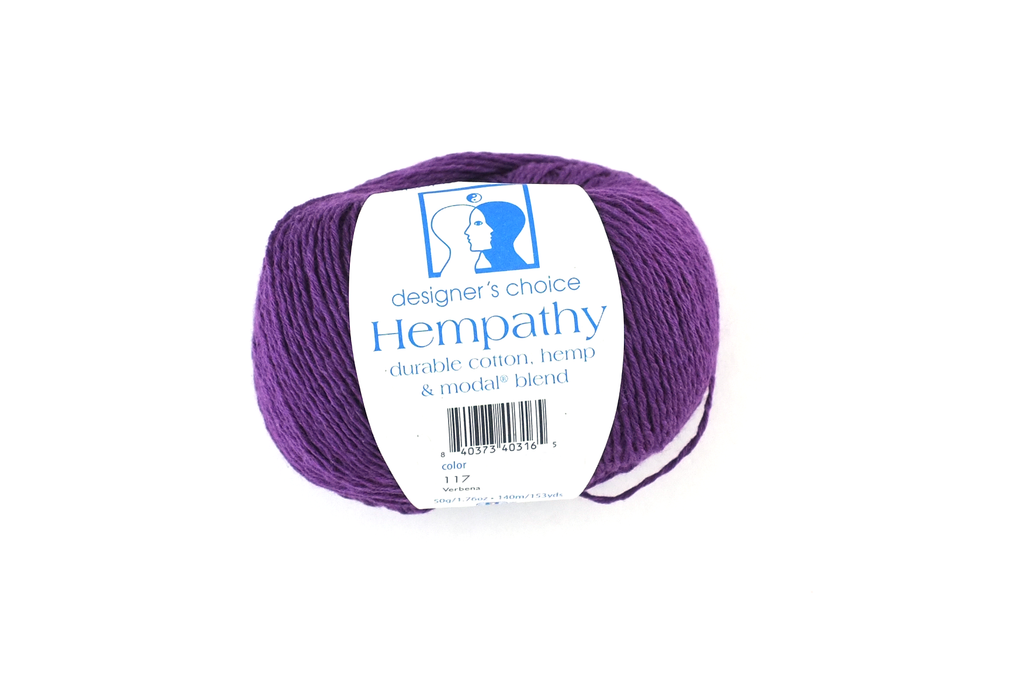 Hempathy no 117, Verbena, hemp, cotton, modal, linen-like DK weight knitting yarn, royal purple