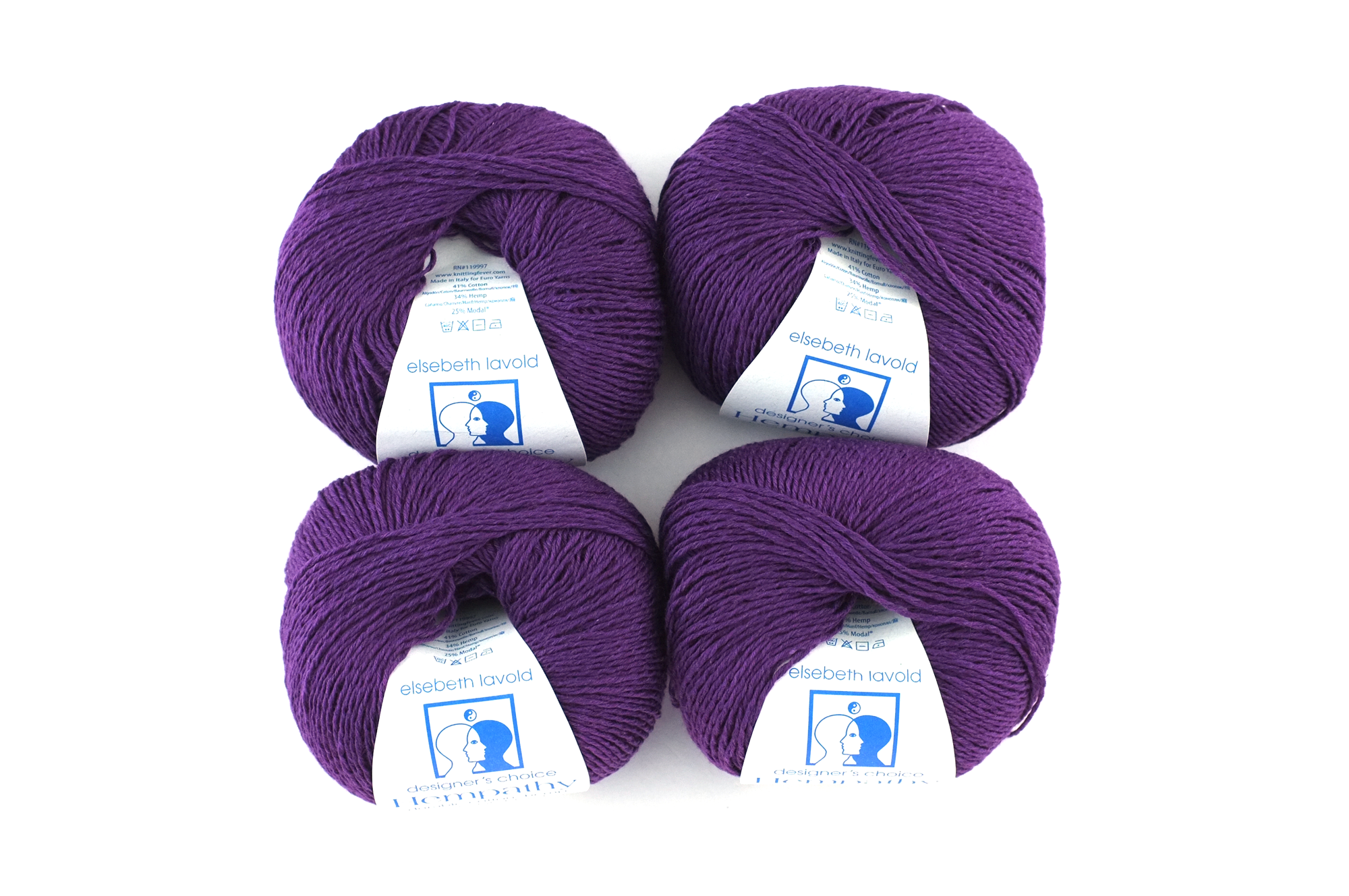 Hempathy no 117, Verbena, hemp, cotton, modal, linen-like DK weight knitting yarn, royal purple