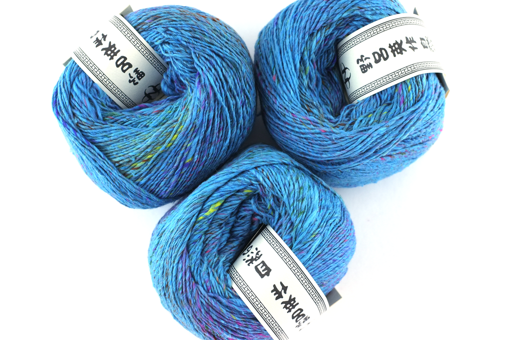 Noro Kompeito, cotton, silk yarn, sport/DK, Matsue 08 tweed on soft blue