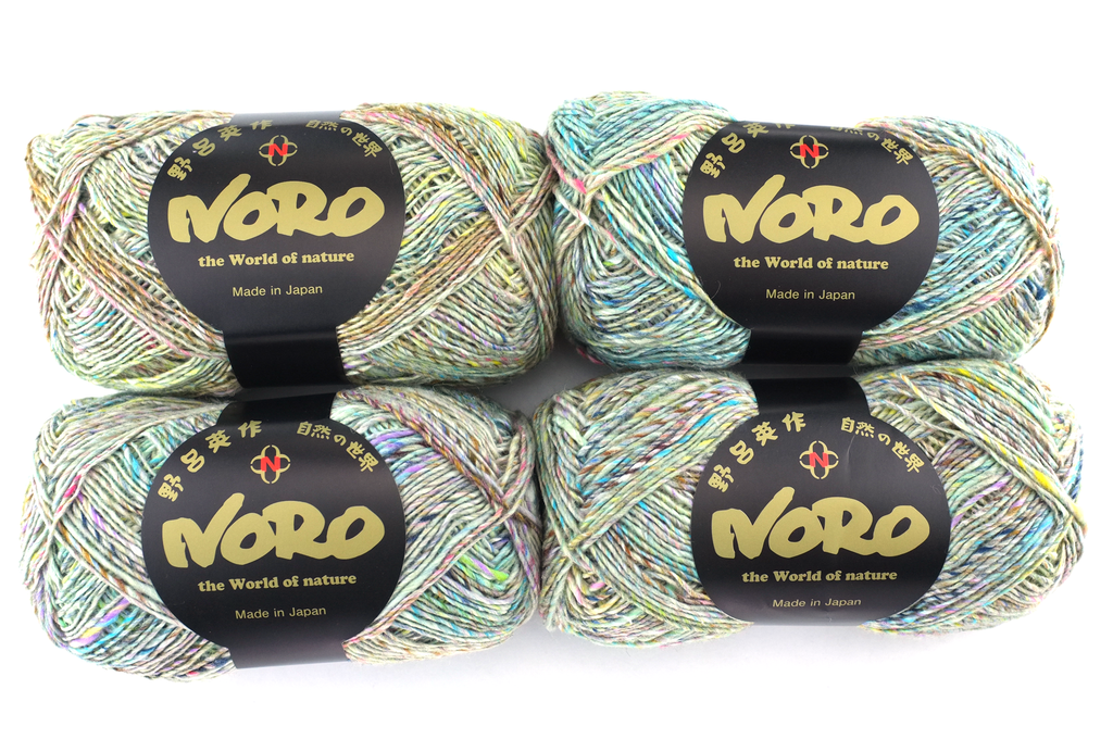 Noro Silk Garden Sock Solo Color TW16, wool silk mohair sport weight knitting yarn, pastel tweed on sage