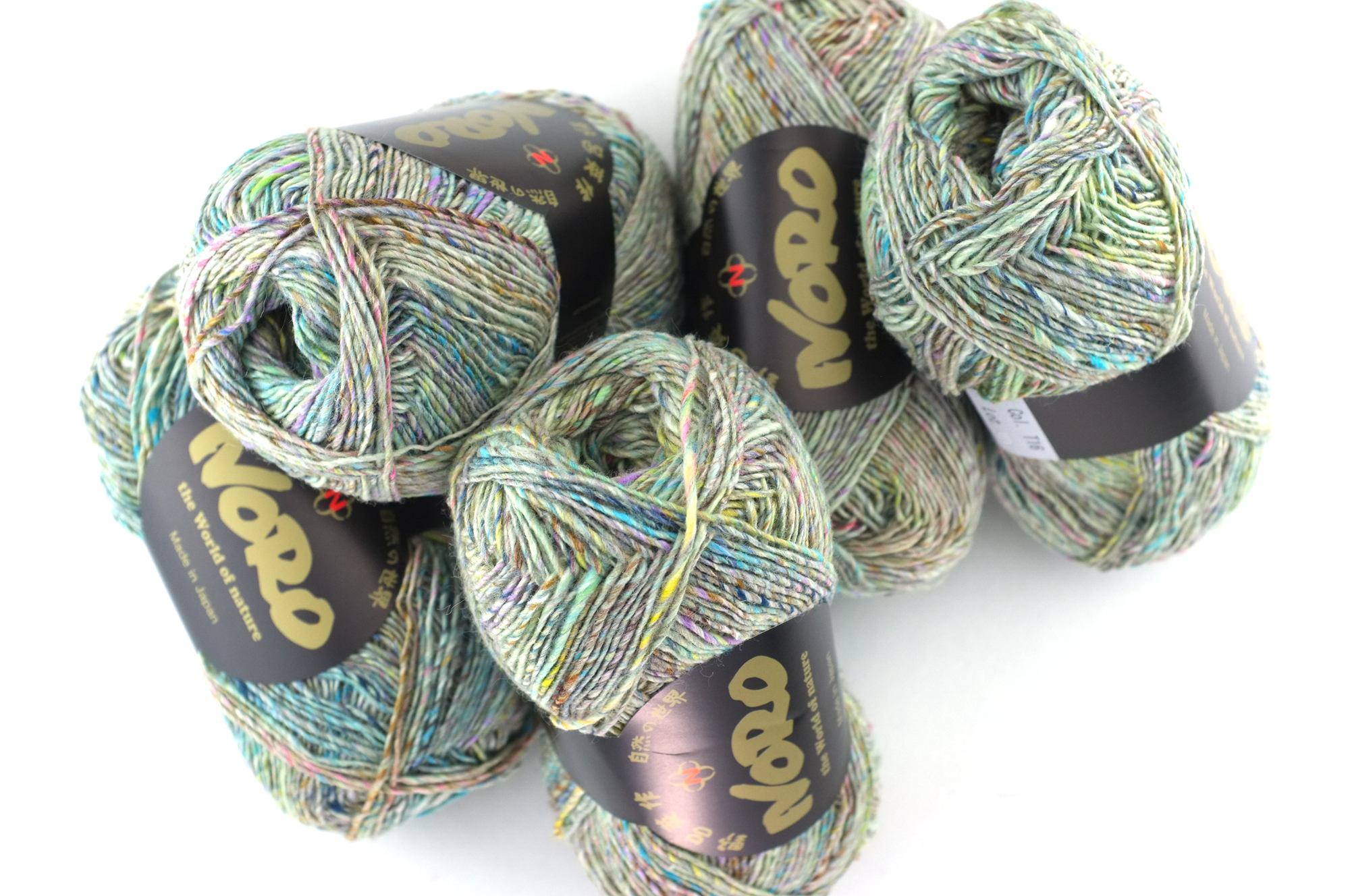 Noro Silk Garden Sock Solo Color TW16, wool silk mohair sport weight knitting yarn, pastel tweed on sage