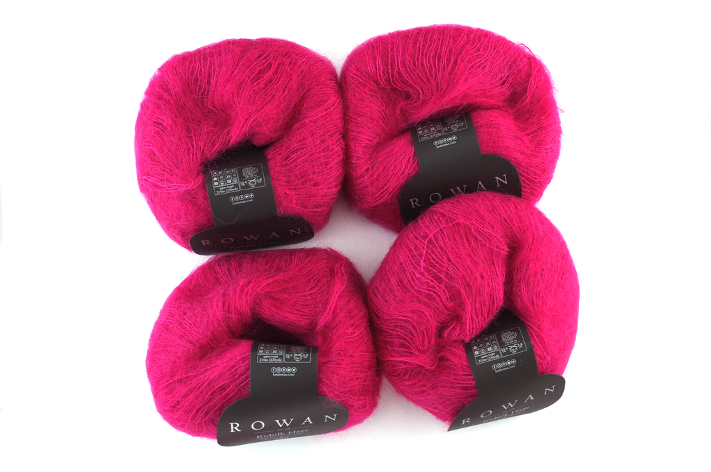 Rowan Kidsilk Haze, Candy Girl #606, hot pink, mohair/silk laceweight yarn