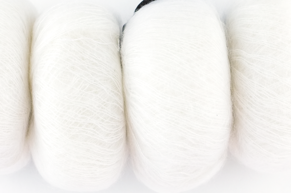 Rowan Kidsilk Haze, White #612, neutral pure white, mohair/silk laceweight yarn